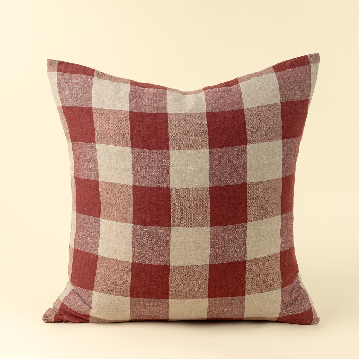 Coussin décoration carreaux rouges gris 24 pouces grand Indaba Noël 