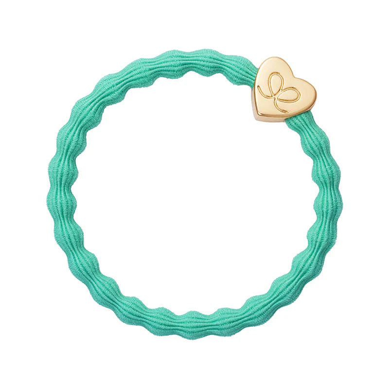 Élastique à Cheveux et Bracelet 2 en 1 Turquoise Charm coeur doré By Eloise