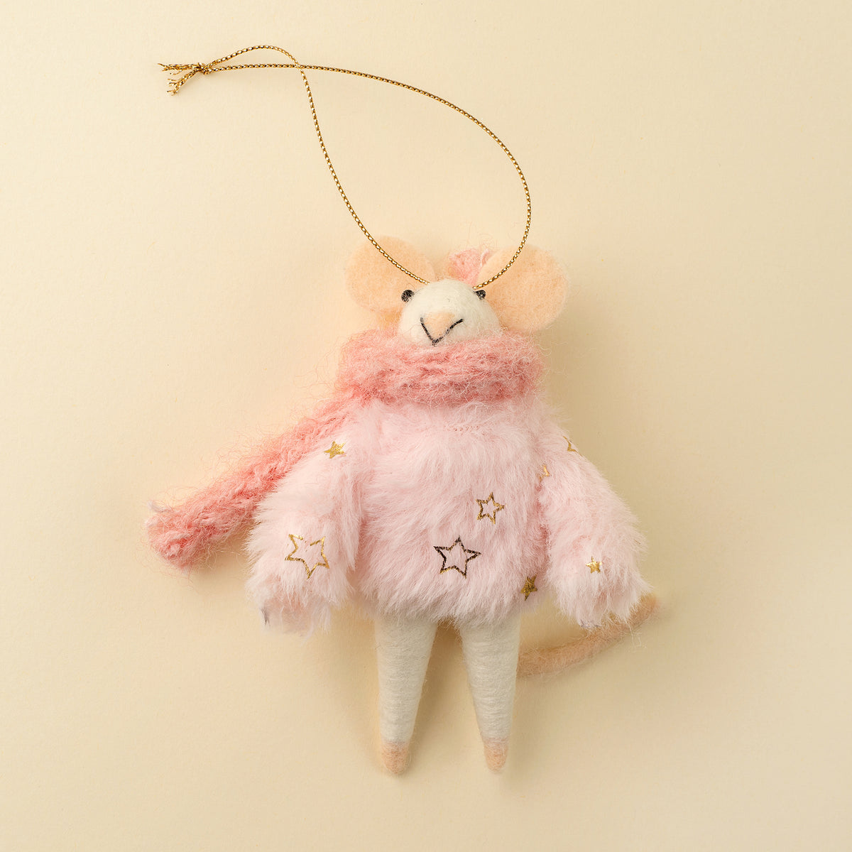 Ornement souris rose hiver Noël blizzard Bella Indaba