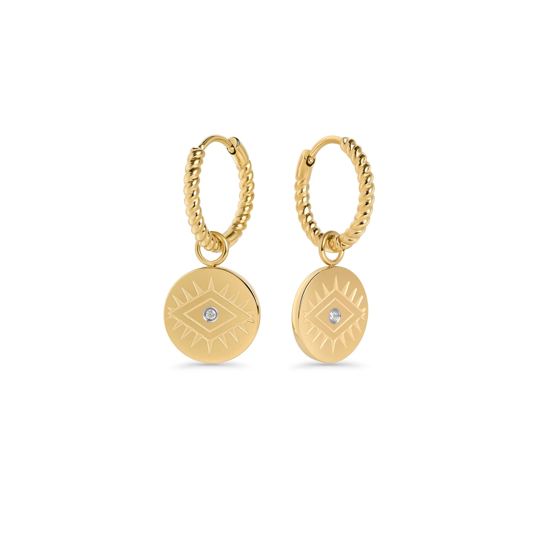 Anneaux Pendants Iris - Acier Inoxydable 316L - Or PVD