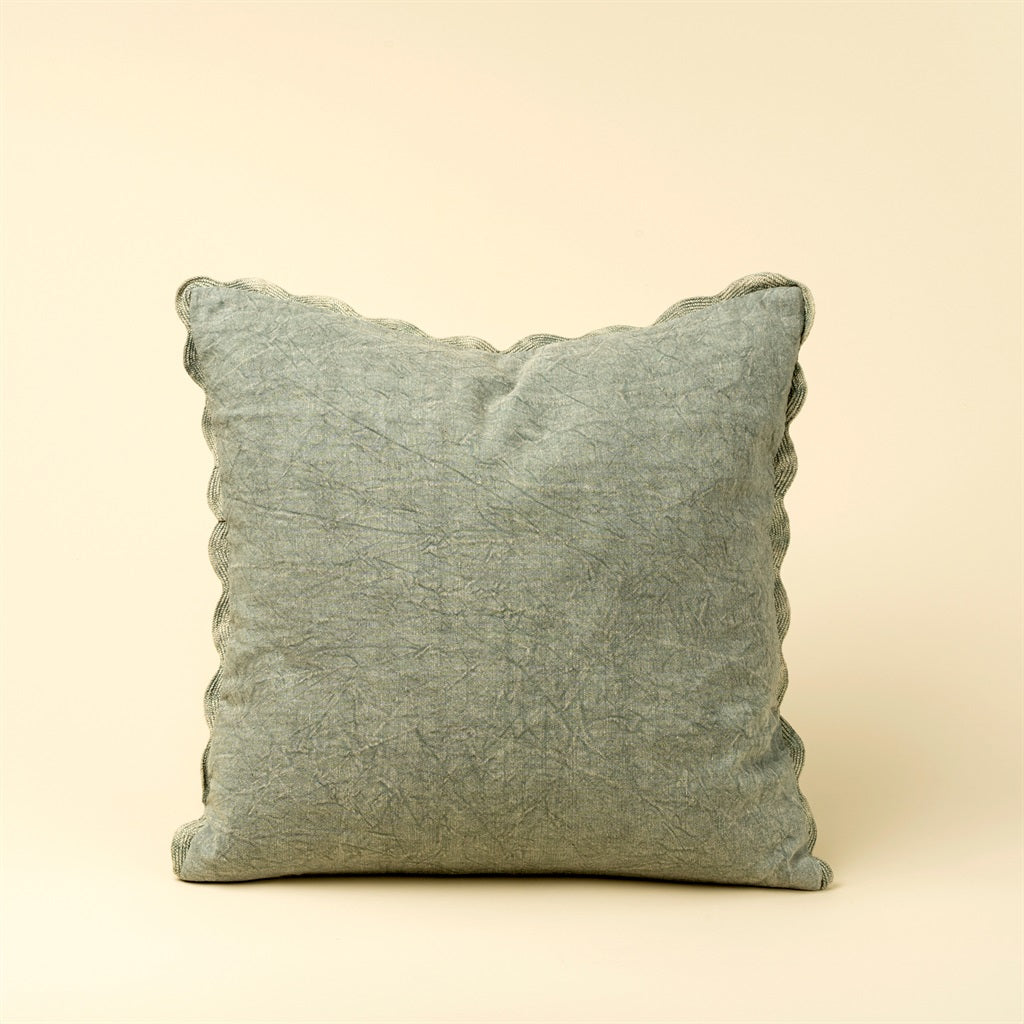 Coussin Scallop edge mint Indaba Trading décoratif mode tendance motifs vert menthe