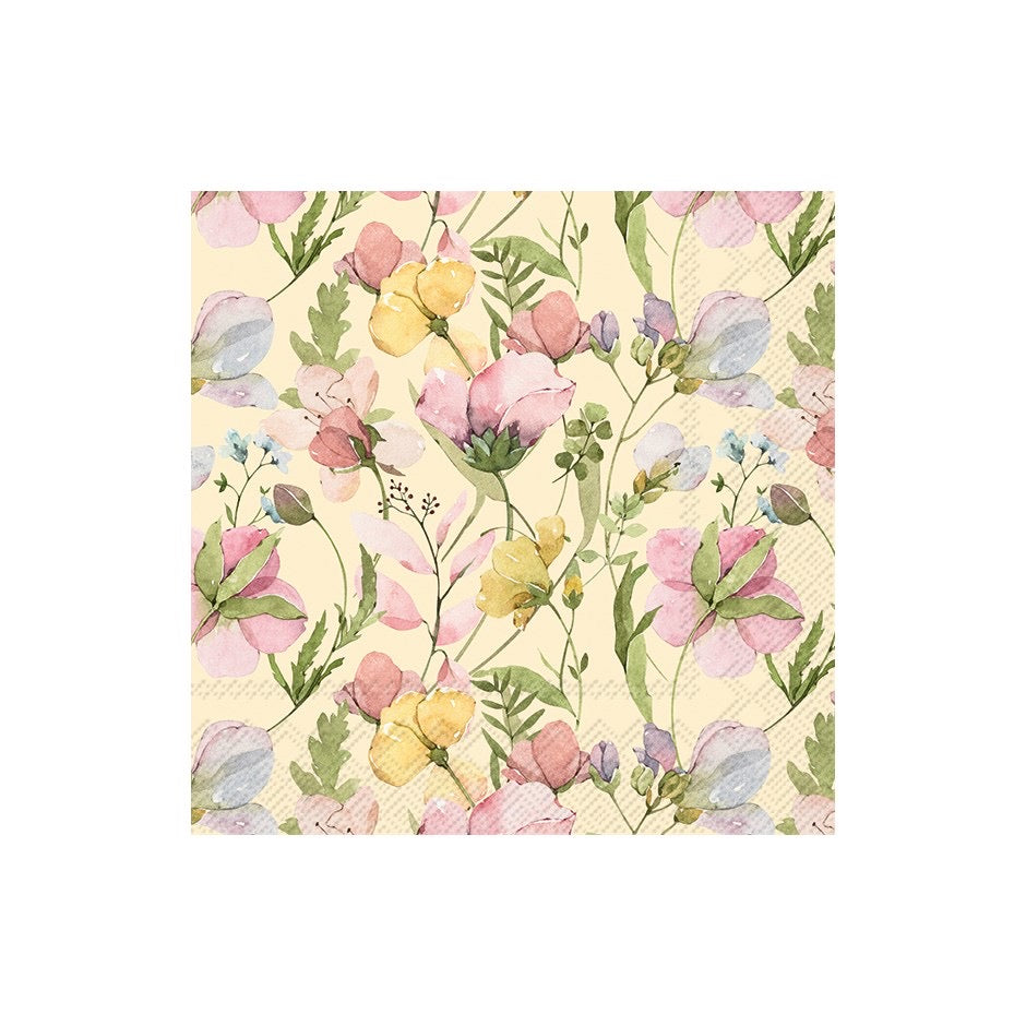 Napkins Serviette en papier fleurs pastel IHR format Lunch paquet de 20