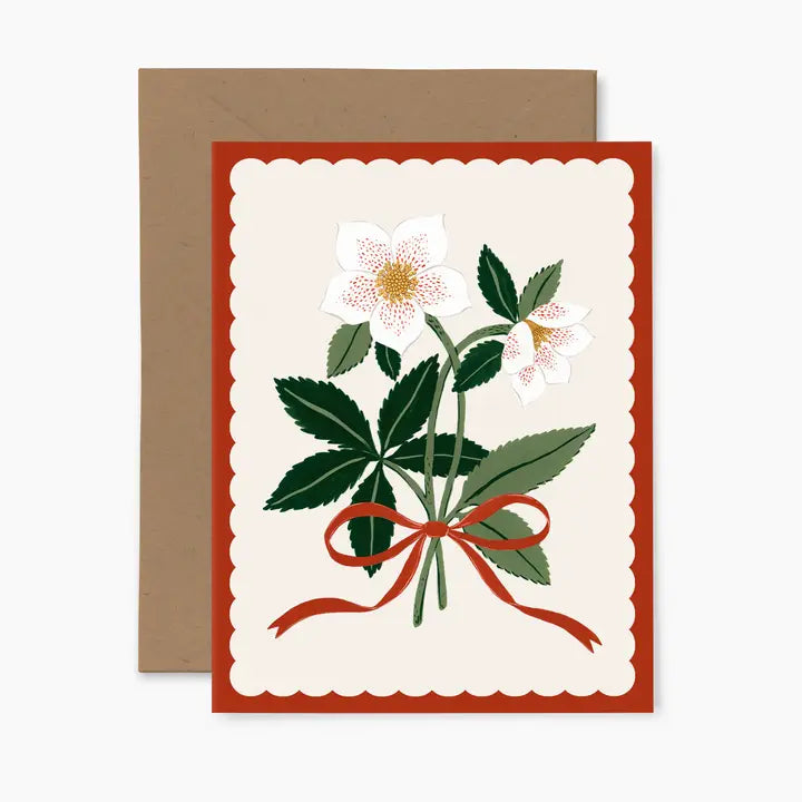 Carte de souhaits Rose de Noël Papier Fleuri Co. Cute tendance cadeau hiver