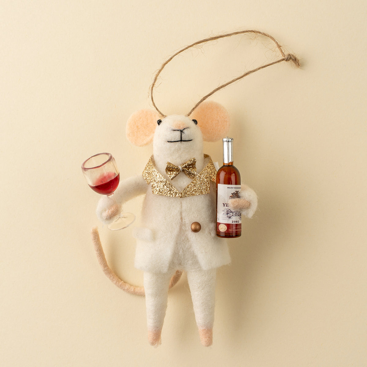 Souris ornement Noël vin Chuck mignon Indaba