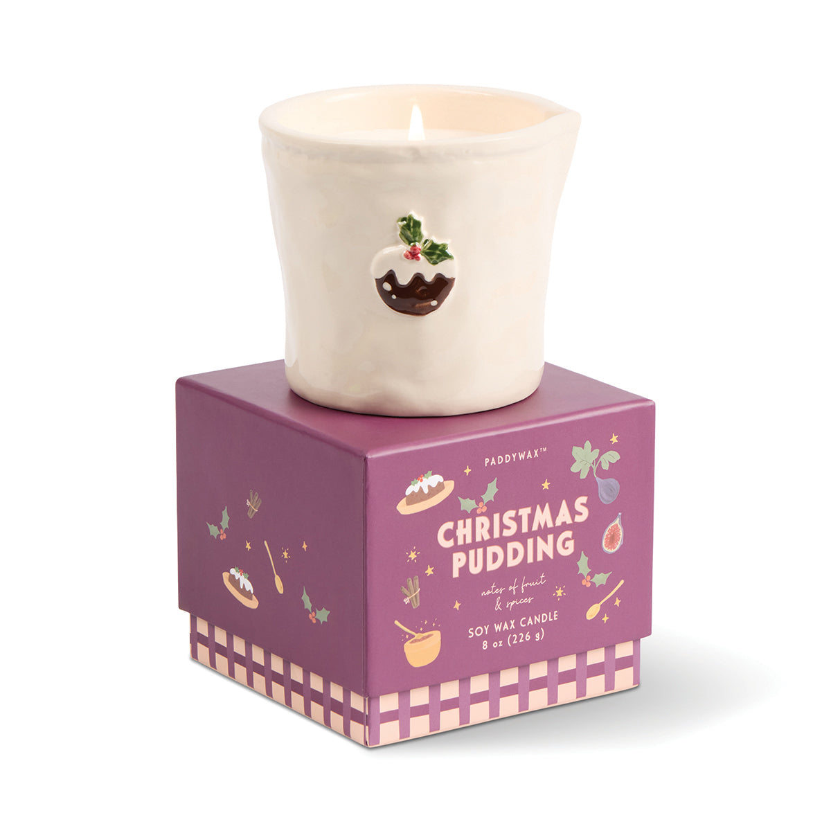 Bougie Christmas Pudding Paddywax Noël cadeau hivers cute tendance chandelle décoration 