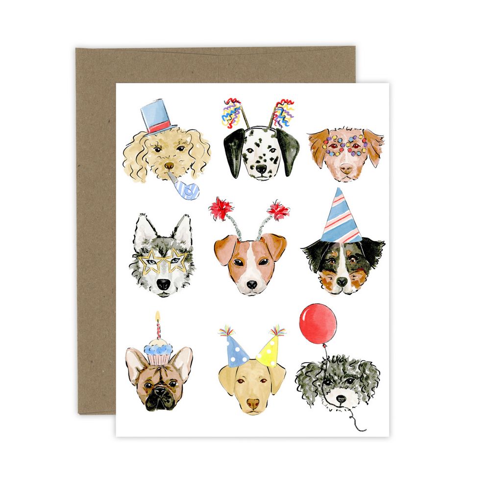 Carte de souhaits - Chiens festifs | Almeida Illustrations