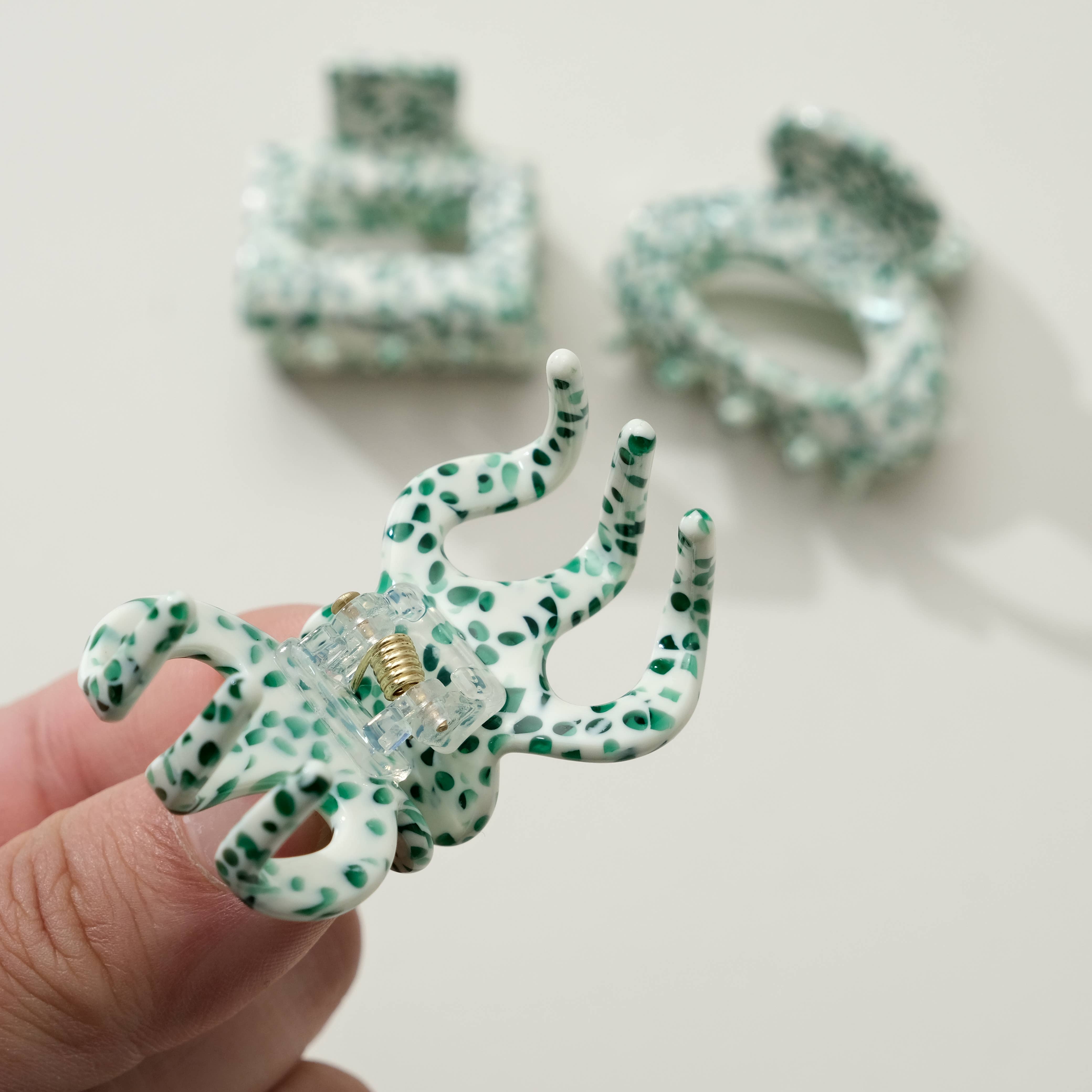 Mini Pinces à cheveux - Vert Fougère