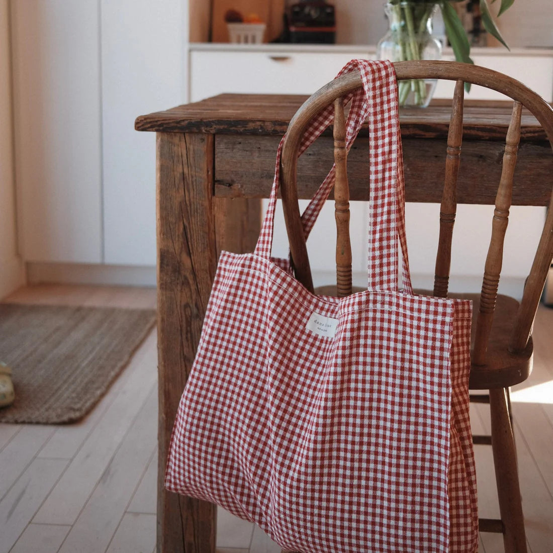 Sac Fourre-tout - Vichy rouge | Dans le sac