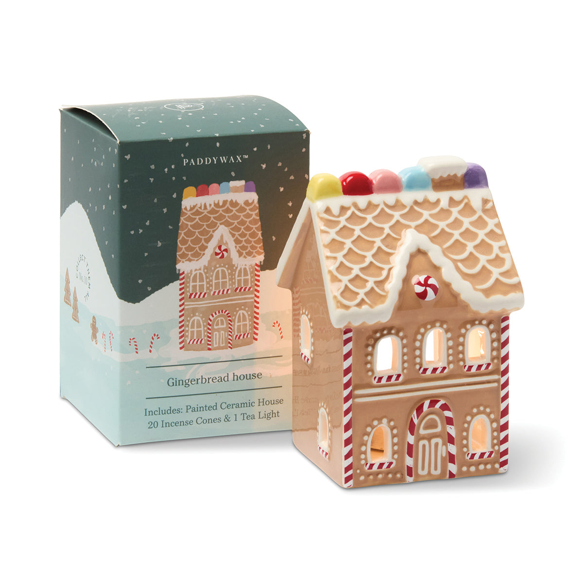 Ensemble Maison et Encens Paddywax décoration Noël cute tendance temps des fêtes illuminé céramique 