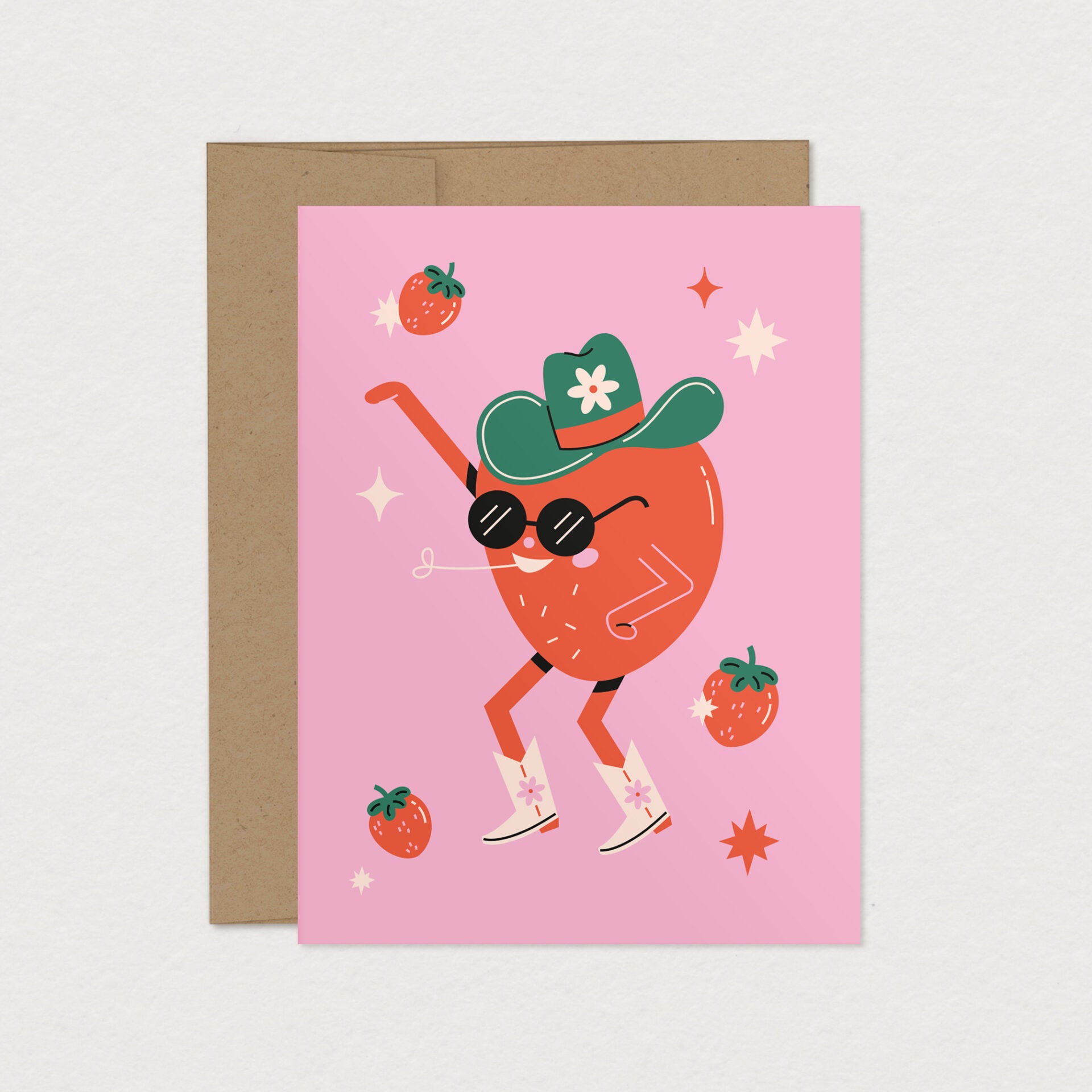 Carte Fraise Cowboy