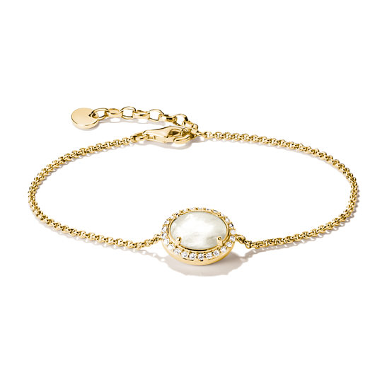 Bracelet Cabochon nacre et zircon Placage Or 18 carats Thomas Sabo cute tendance 