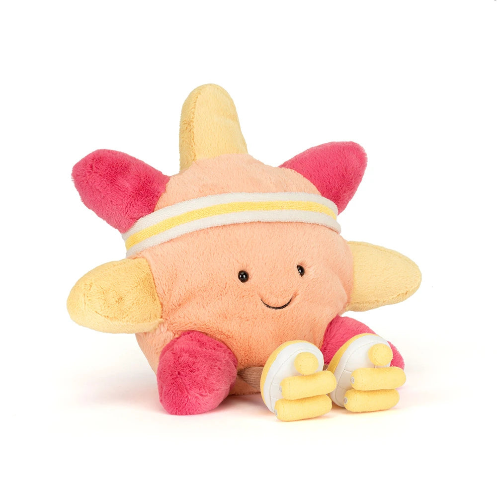 Peluche Amuseable Soleil Sun Roller Skates Jellycat cute tendance mode jaune orange rouge été patins à roulettes toutou