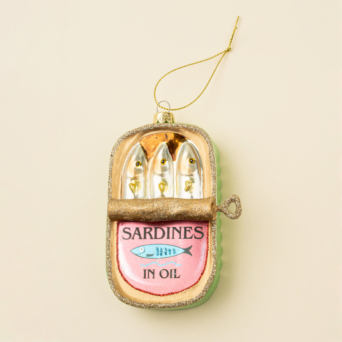 Ornement Noël sardine brillant mignon cadeau poisson Indaba