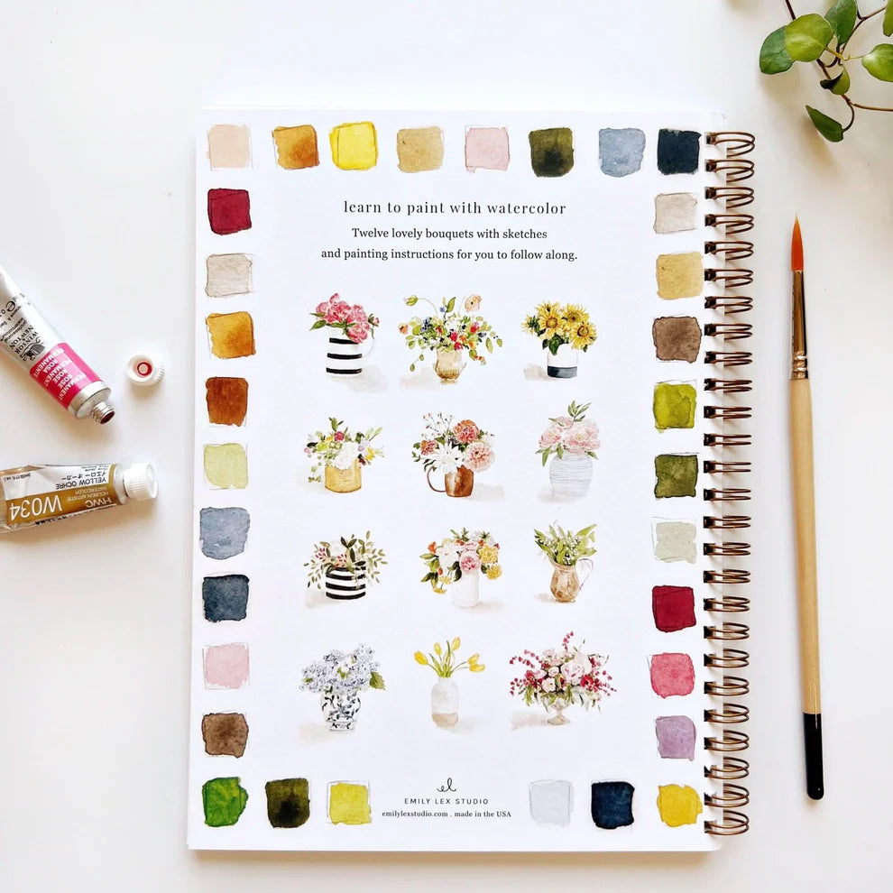 Cahier d’aquarelle - Bouquets | Emily Lex Studio