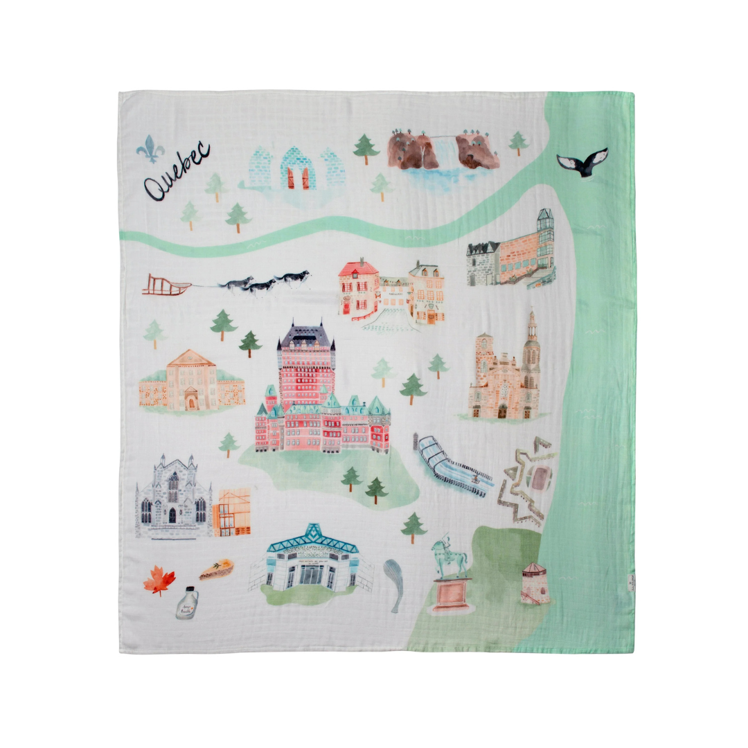 couverture mousseline bébé Ville Québec Loulou Lollipop