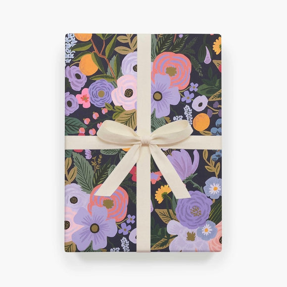 Papier cadeau Rifle Paper co. Fleurs Garden Party violet
