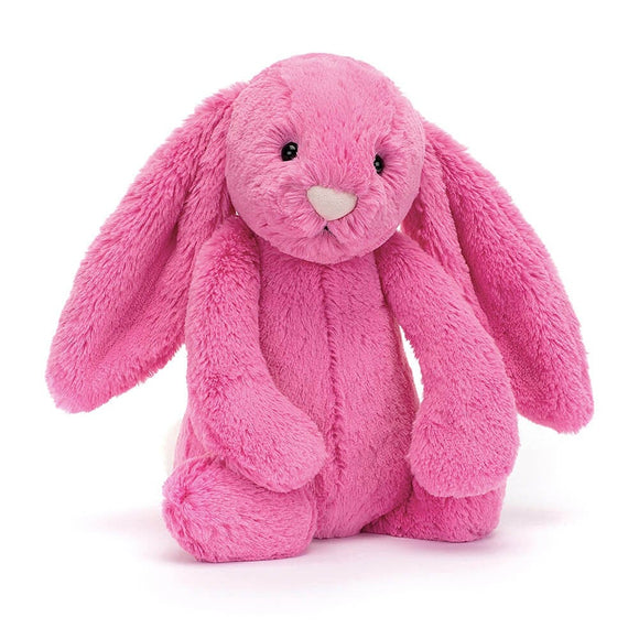 Toutou lapin Jellycat en grand et en rose barbie 