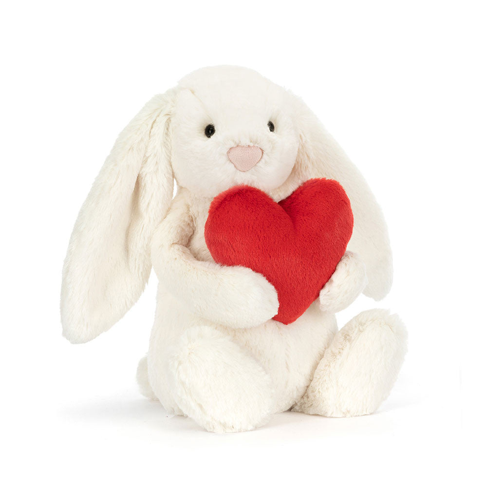 Peluche bashful lapin coeur rouge red love heart bunny jellycat