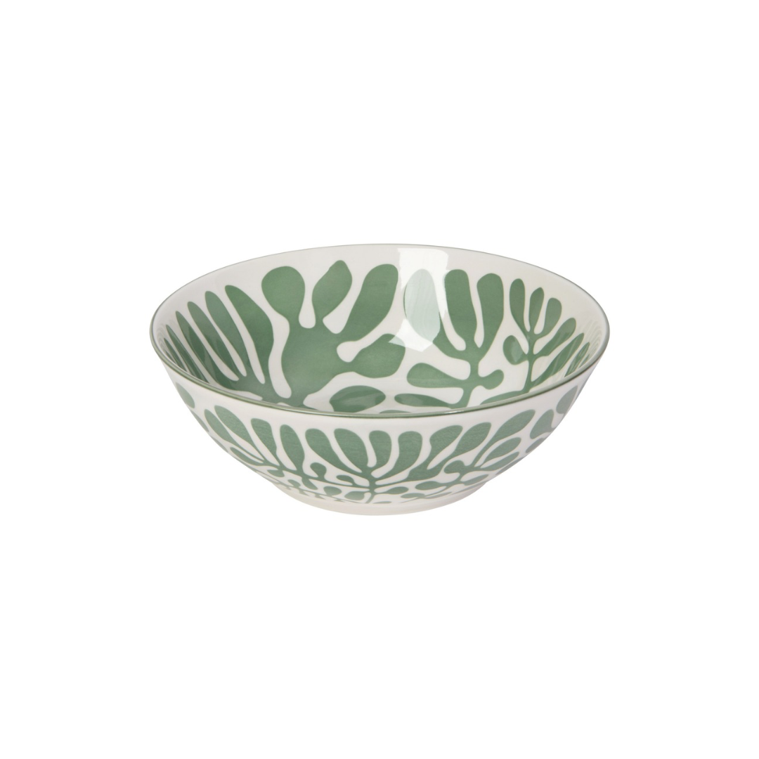 Bol céramique motif feuillage vert Kombu Imperial Danica 
