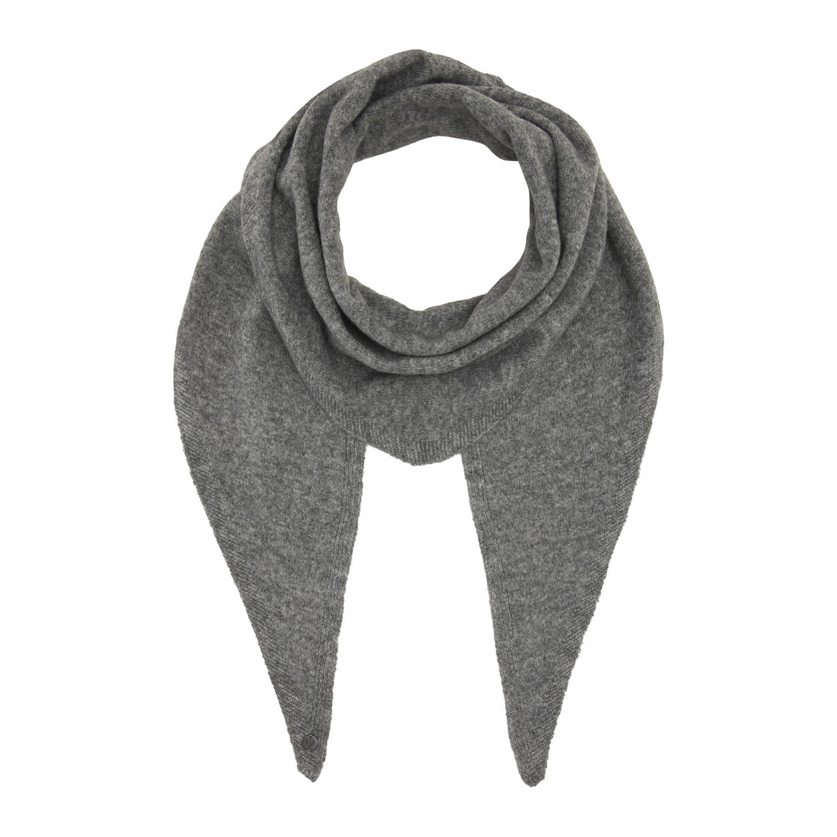 Foulard triangle en mélange de laine - Gris Moyen