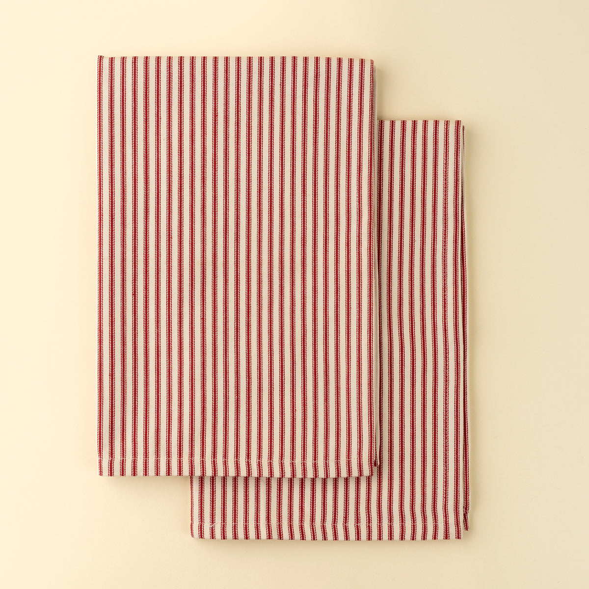2 Linge vaisselle Rayures rouge blanc Noël Indaba 