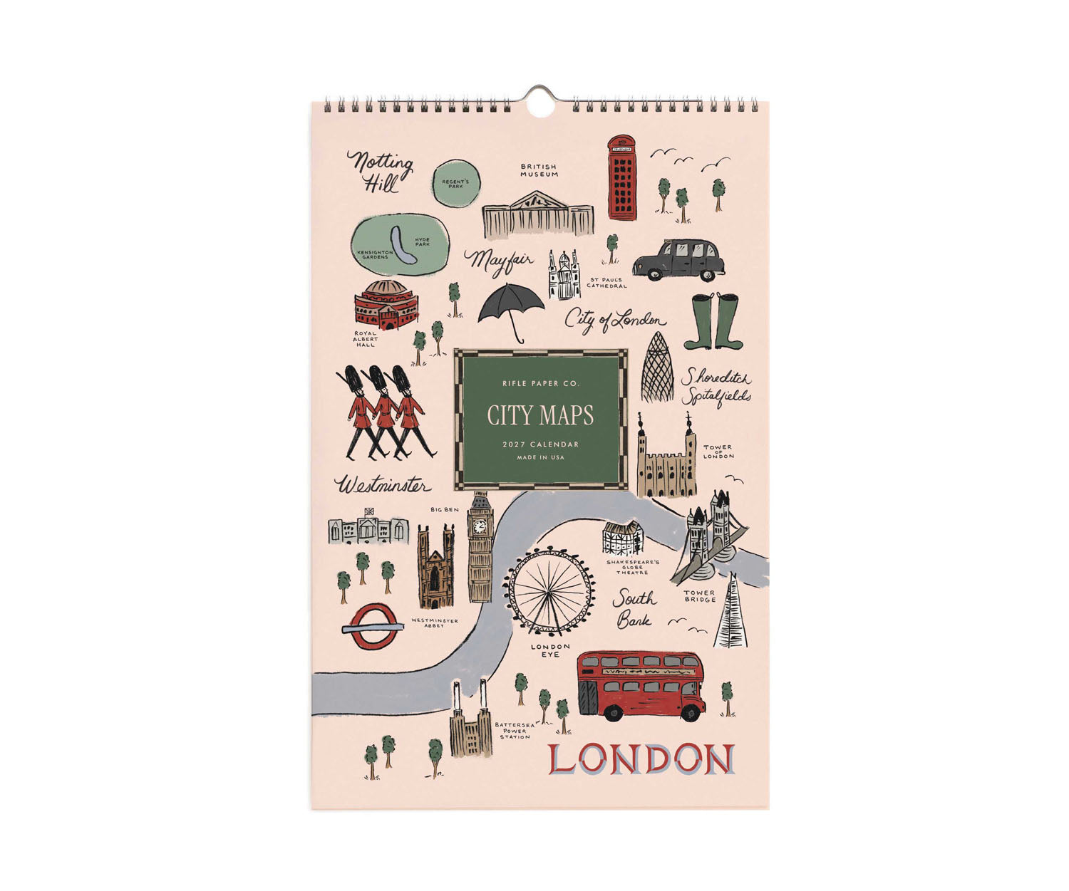 Calendrier mural 2027 Travel Sketches Rifle Paper Co. Cute tendance pratique maison voyage planificateur 