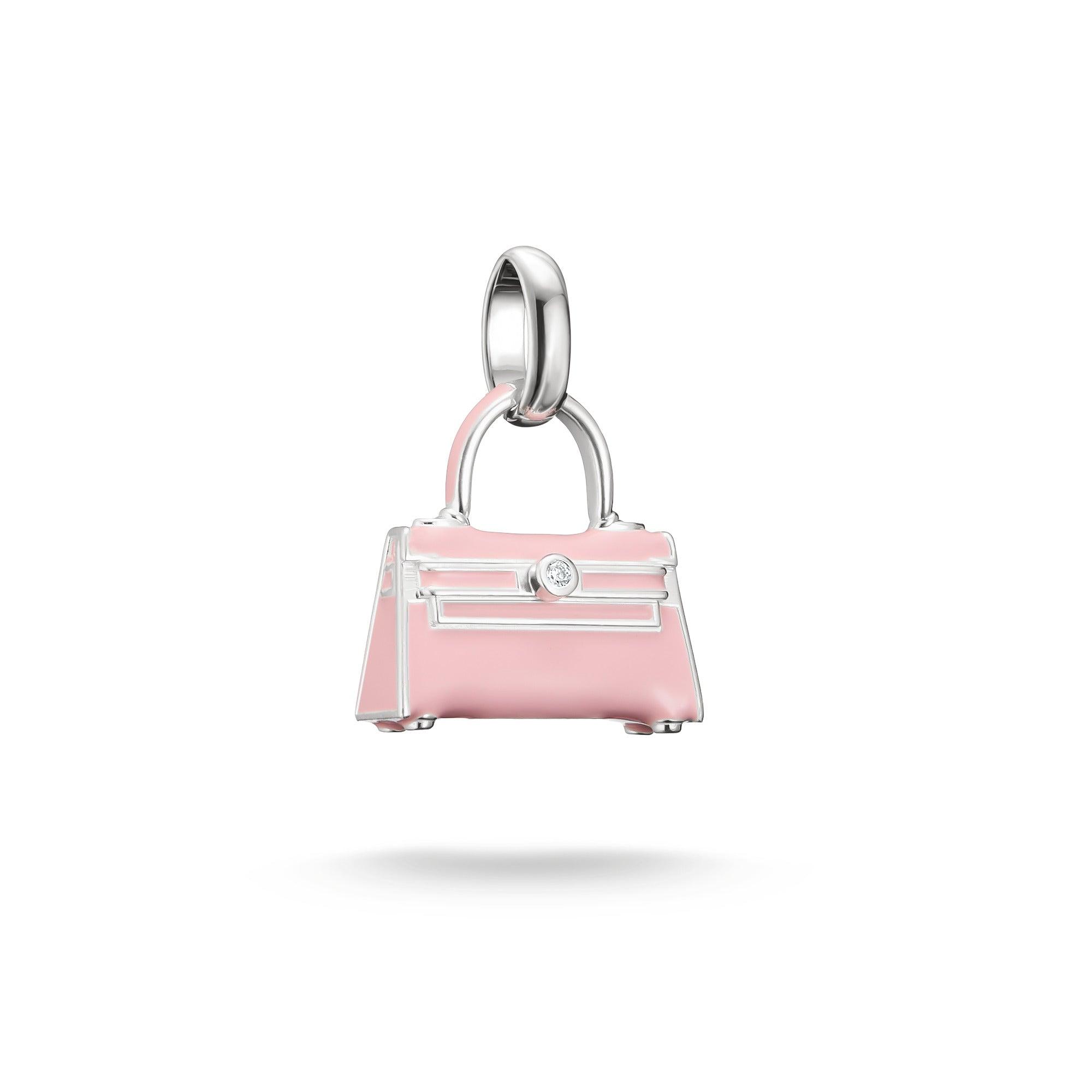 Charm Sac main Connect Argent sterling 925 Thomas Sabo sacoche rose pâle cute tendance mode pendentif zircon 
