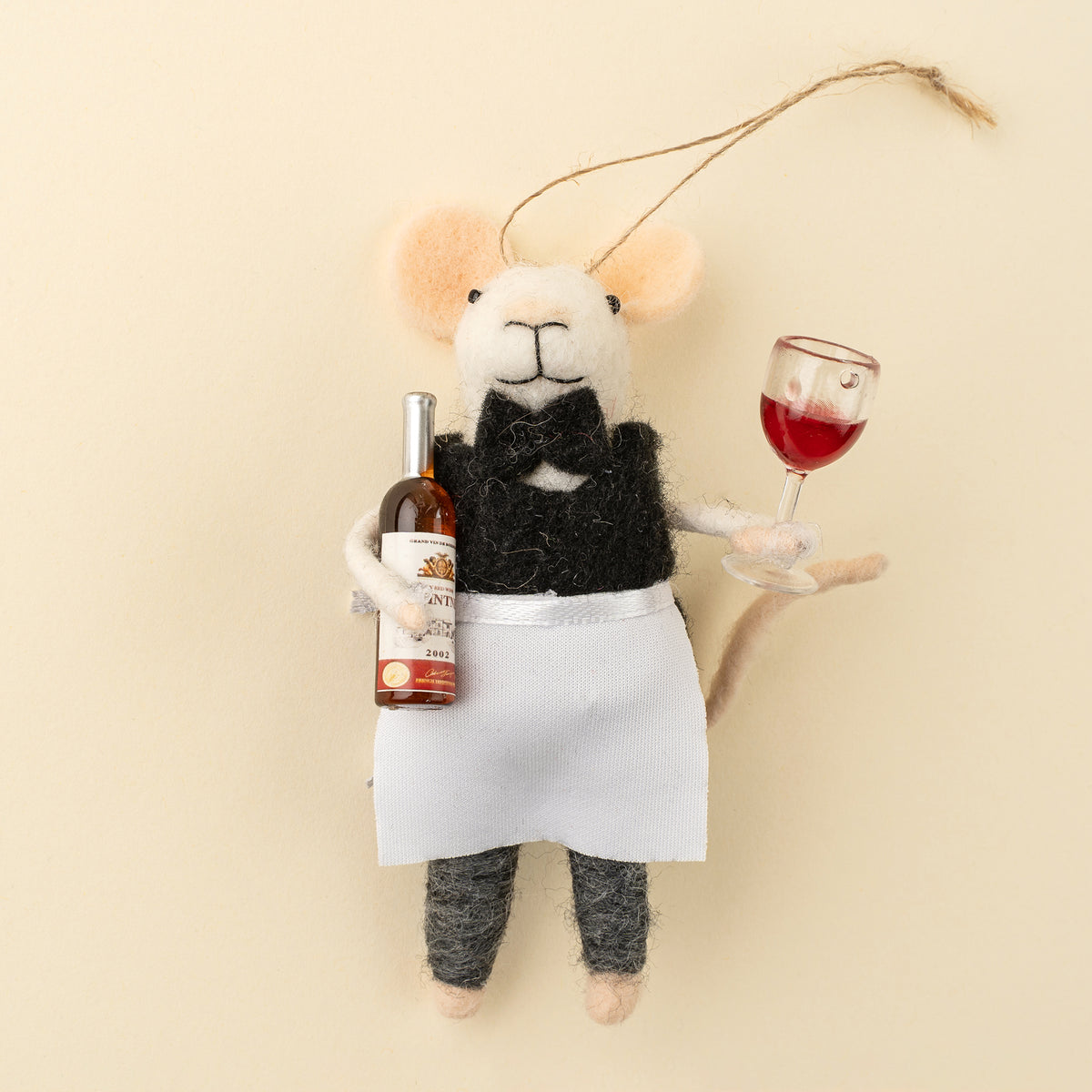 Souris ornement Noël mignon sommelier Indaba 