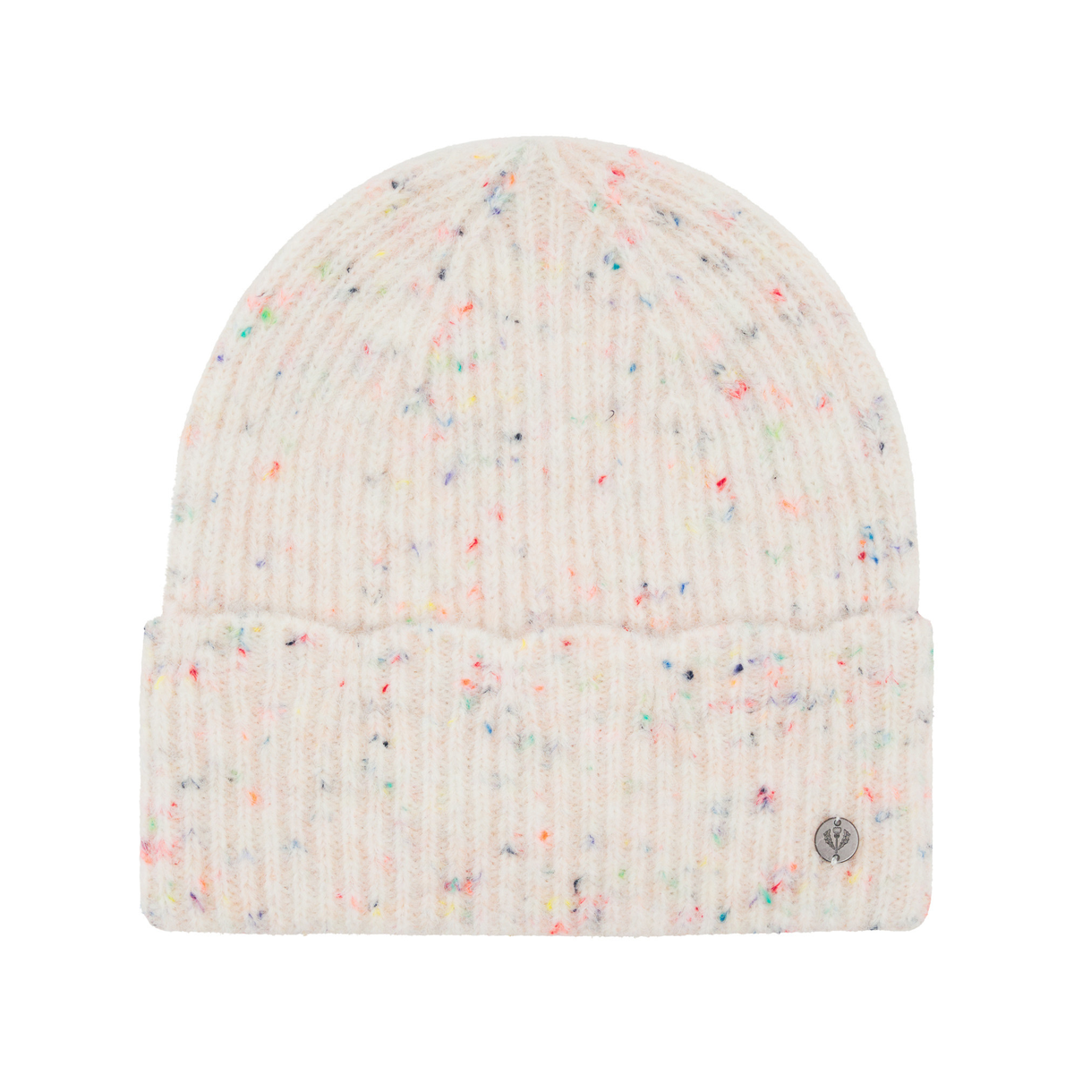Tuque côtelée en mélange de laine - Confettis Crème