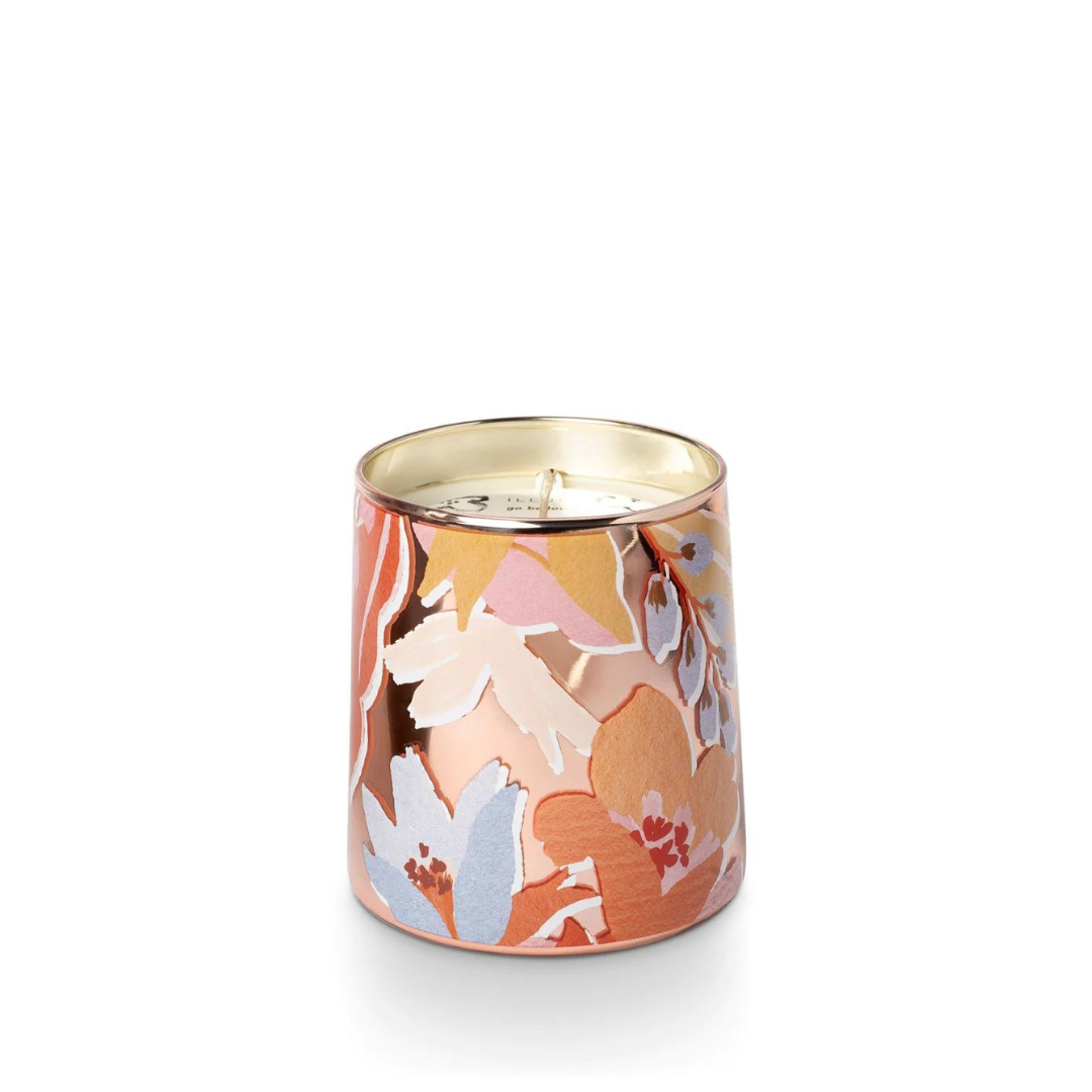 Chandelle ou bougie Illume en verre perlé Dahlia Orange Sanguine ou blood orange Dahlia en 11.5 OZ