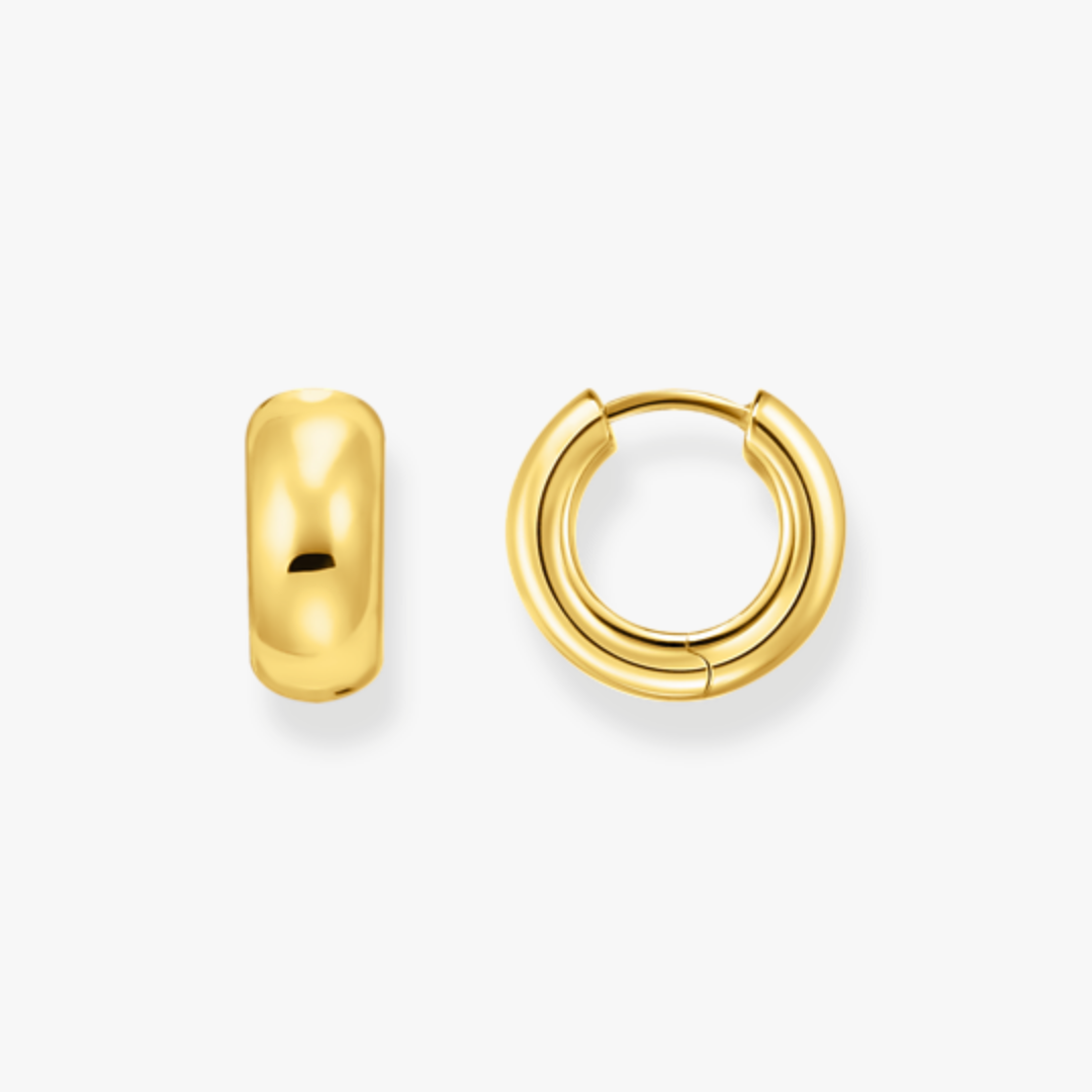 Boucles d’oreilles Anneaux Gonflé Année 90 Vermeil Thomas Sabo