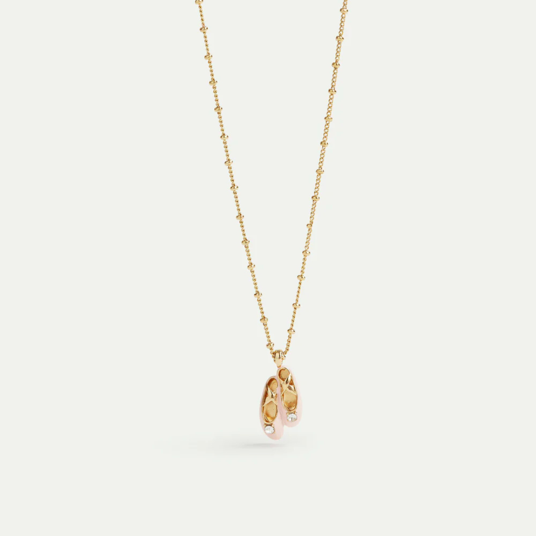 Collier chaussons roses, opéra de paris, les Nereides, argent, plaquée or, France 