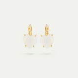 Boucles d'oreilles Dormeuses Coeur Blanc Opal - La Diamantine - Les Néréides
