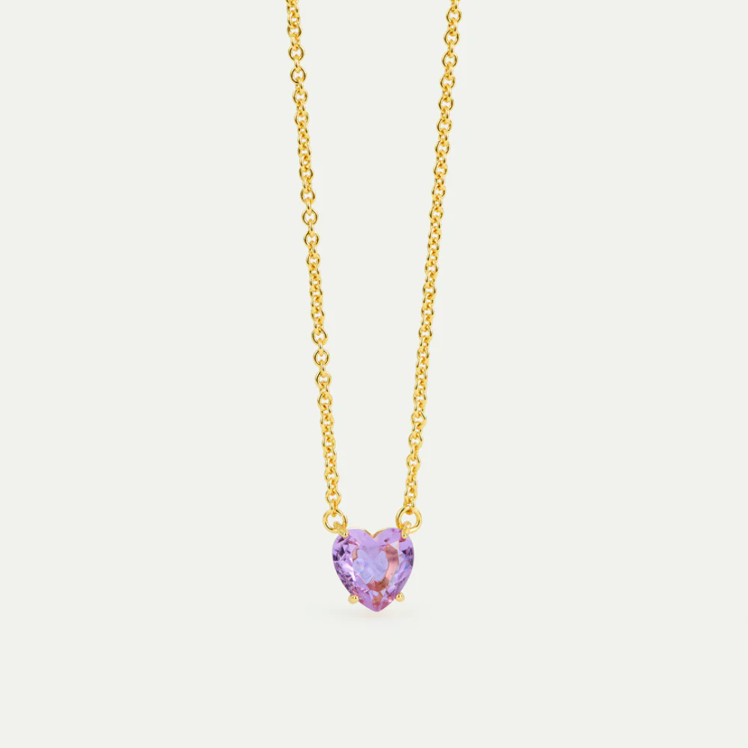 Collier coeur Lavand, la diamantine, les Nereides, mignon, France, argent, plaquée or