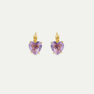 Boucles d'oreilles Dormeuses Coeur Lavande - La Diamantine - Les Néréides