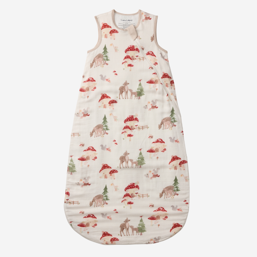 Sac couchage forest families Loulou Lollipop bébé beige champignons 