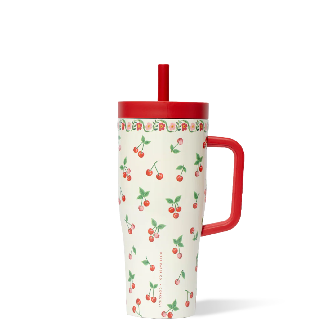 Tasse Cruiser 22 oz Cerises Corkcicle × Rifle Paper Co. Rouge vert blanc cute mode tendance 