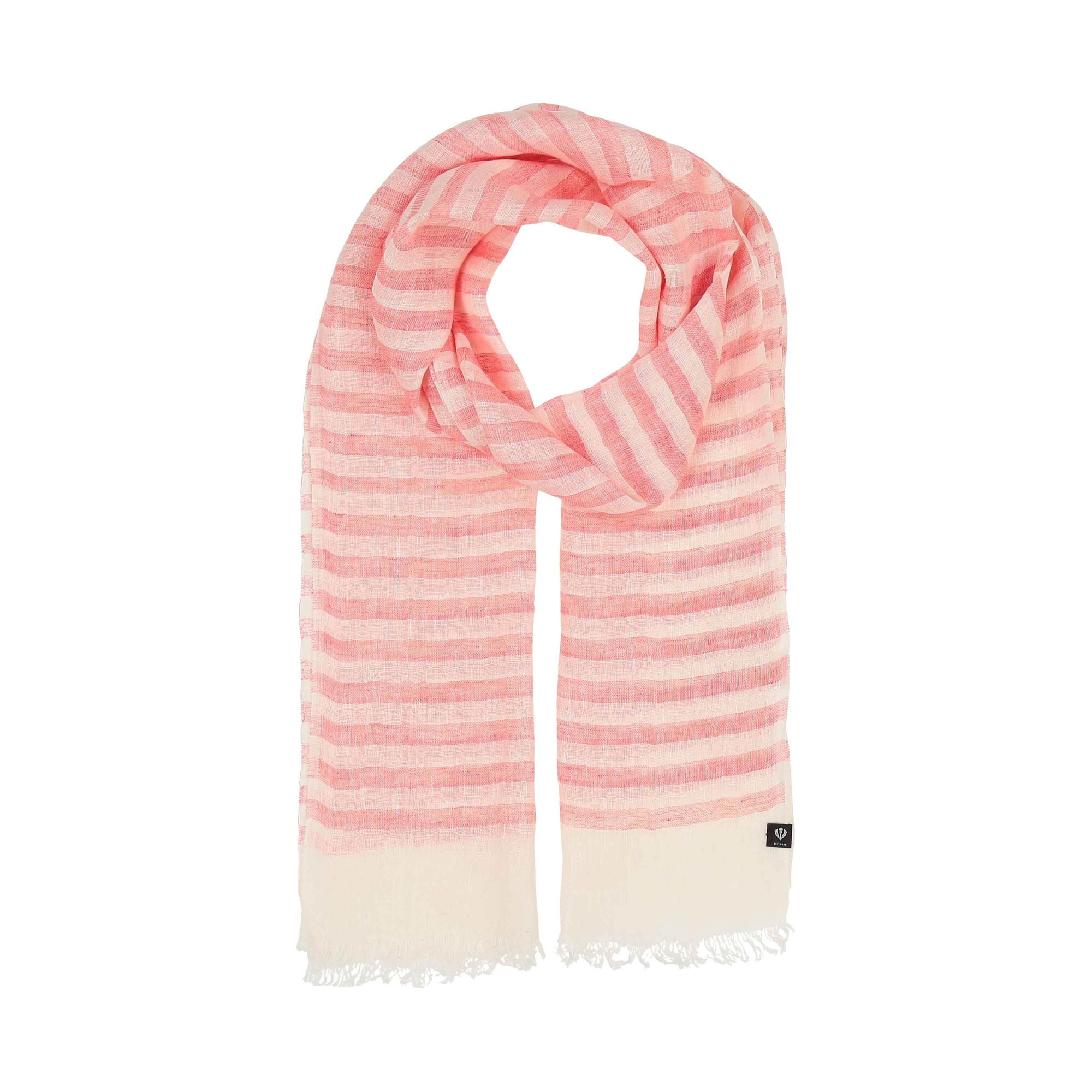 Foulard en lin rayures cabana rouge rose Maison FRAAS cute tendance mode