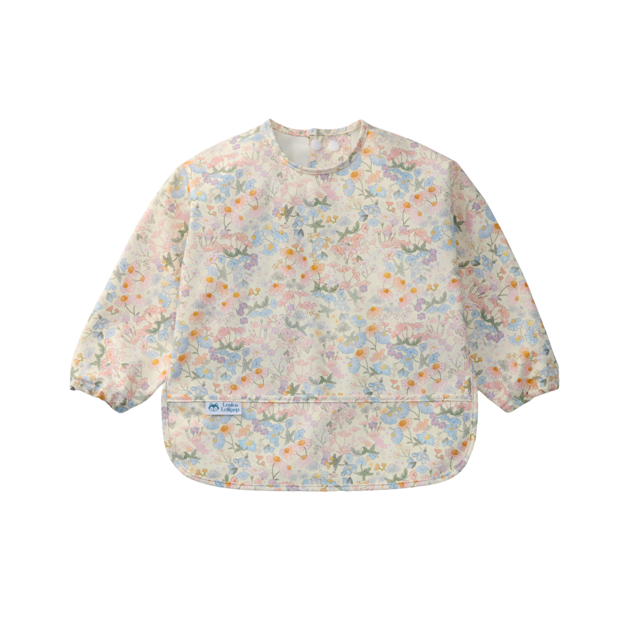 Bavette à manches longues English Garden Loulou Lollipop rose bleu pastel cute mode