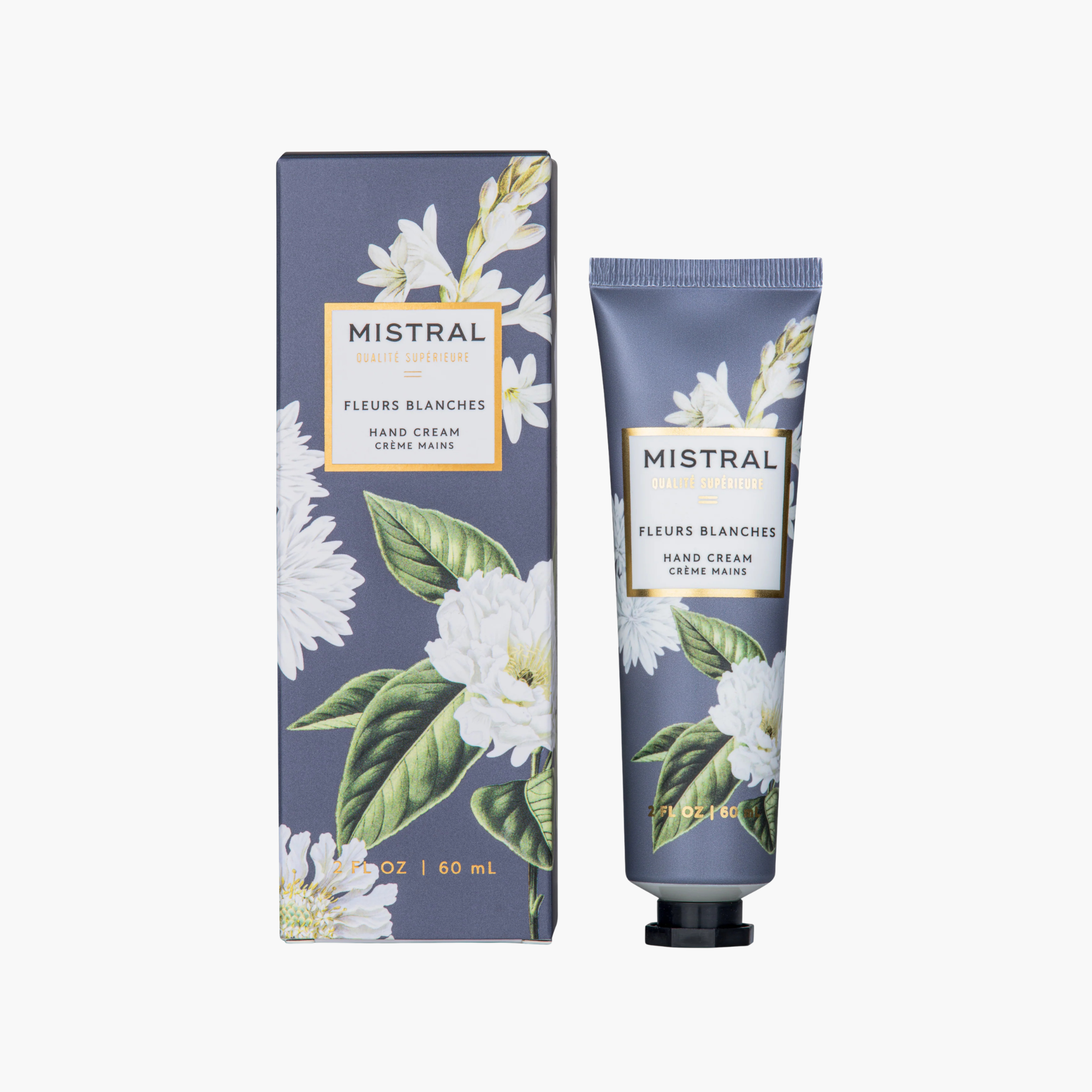 Crème à mains Fleurs Blanches Mistral 60 ml tendance hydratante 2 oz