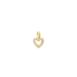 Breloque charm mini coeur zircon argent sterling 925 turquie