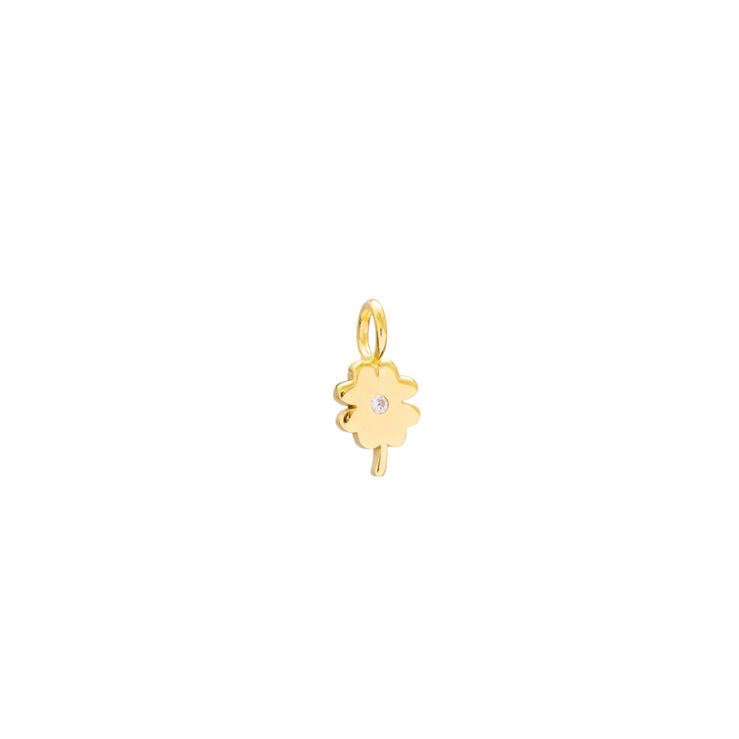 Breloque charm mini trèfle argent sterling 925 turquie