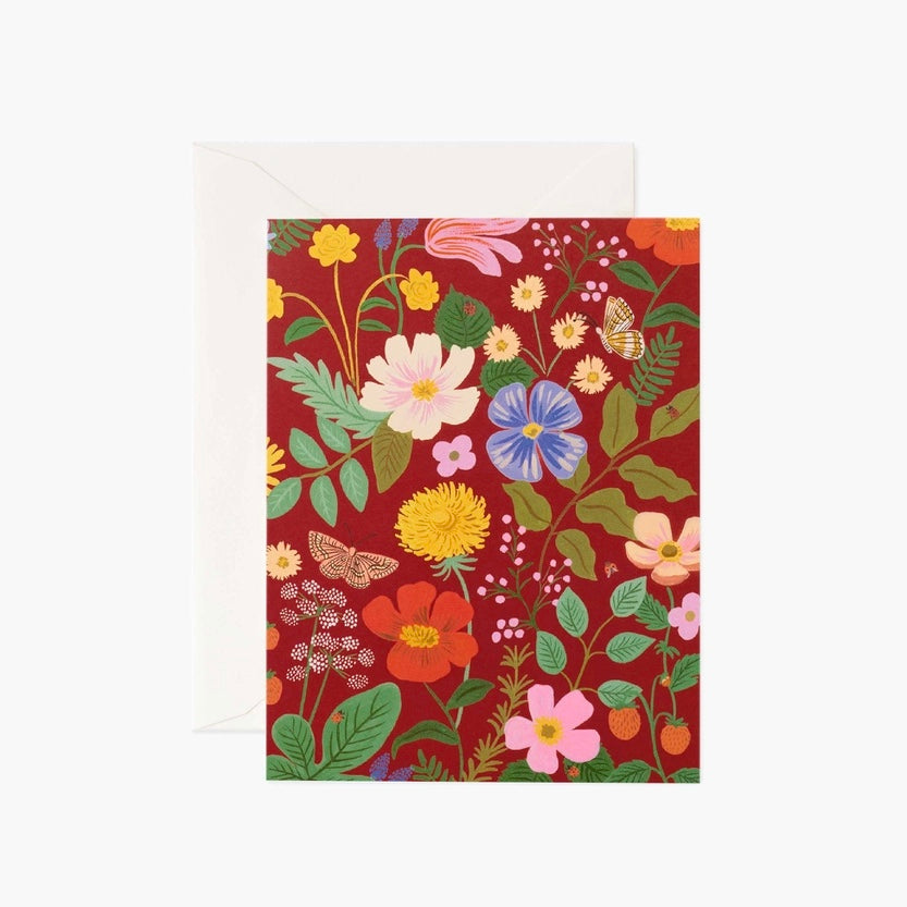 Carte de souhait Champs de fraises rouge de Rifle Paper 