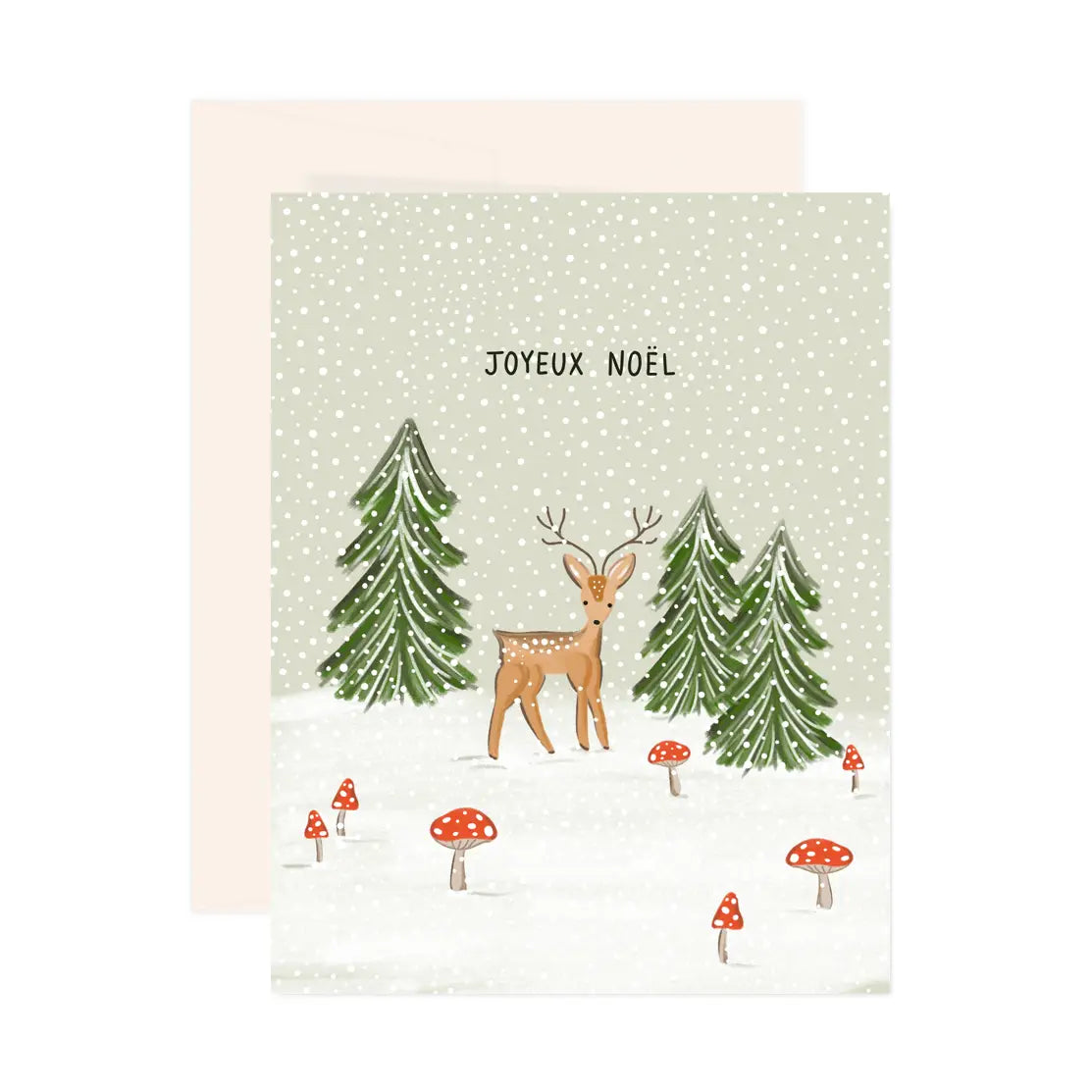 Carte, Noël, Joyeux Noël, Rennes, Champignons, Montréal, Canada, Paige & Willow, célébration 