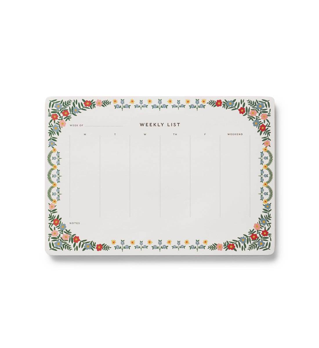 Planificateur hebdomadaire Rosette Bloc-notes bureau Rifle Paper Co. Fleuri cute design 