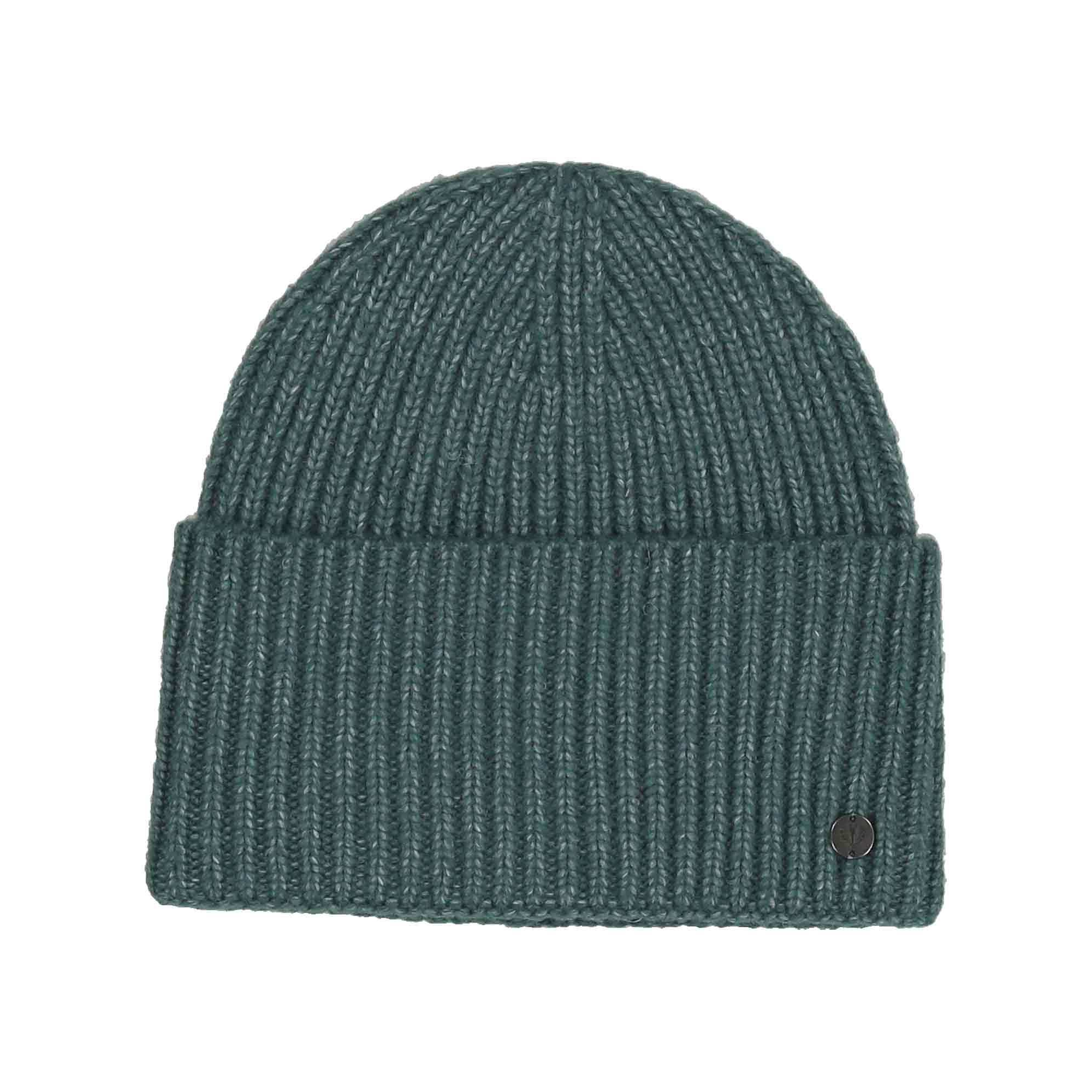 Tuque côtelée en mélange de laine - Bleu Sarcelle