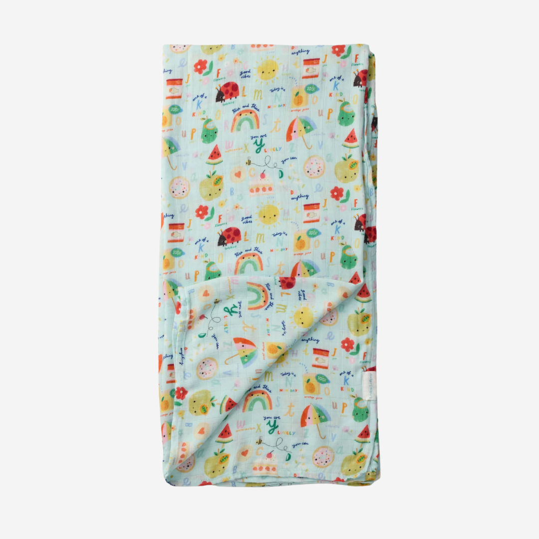 Mousseline Emaillotage alphabet Loulou Lollipop bébé 