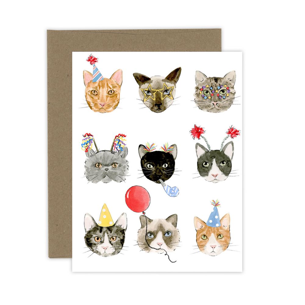 Carte de souhaits - Chats festifs | Almeida Illustrations