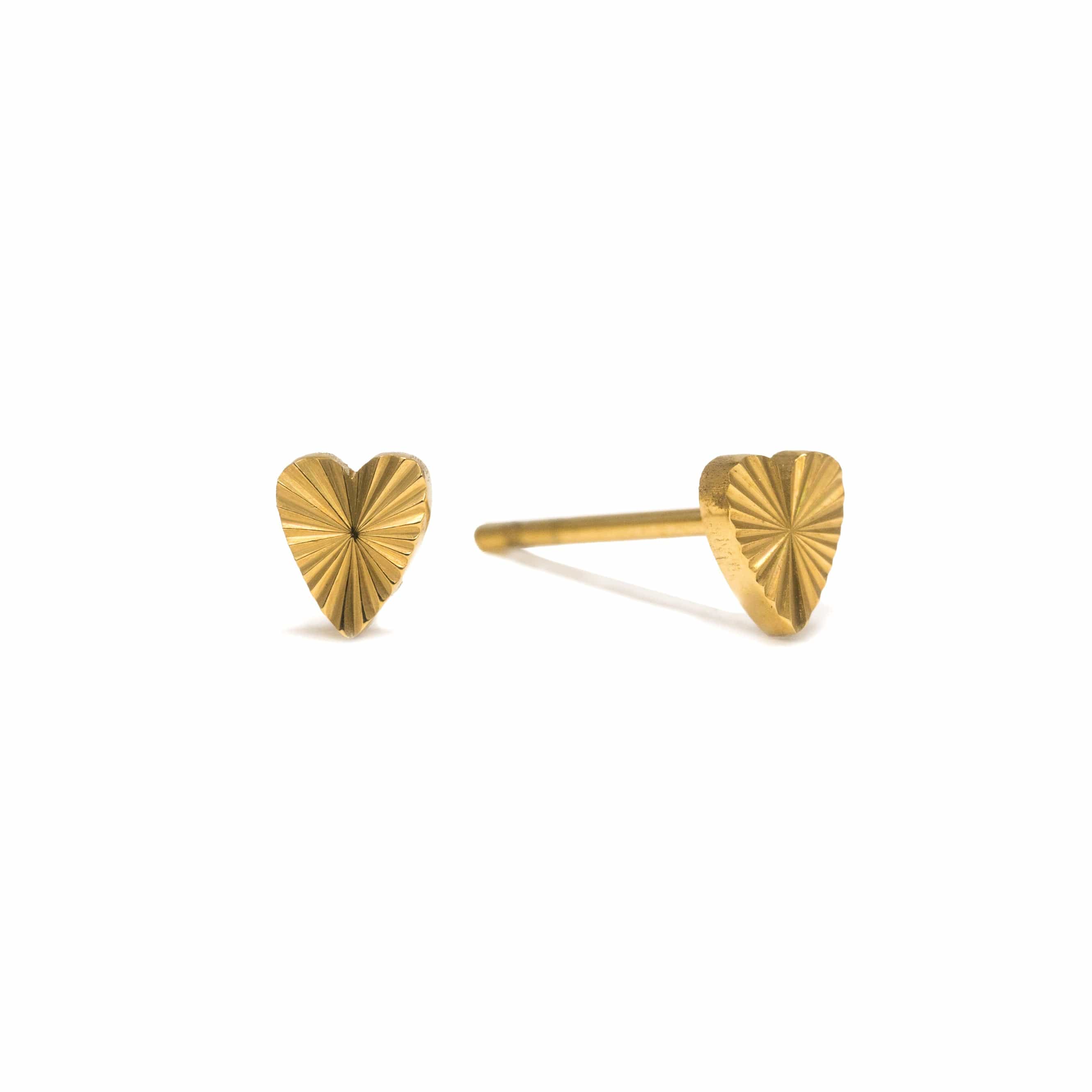 Lover’s tempo, boucles oreilles, coeur, Vancouver, Canada, acier inoxydable, plaquée or