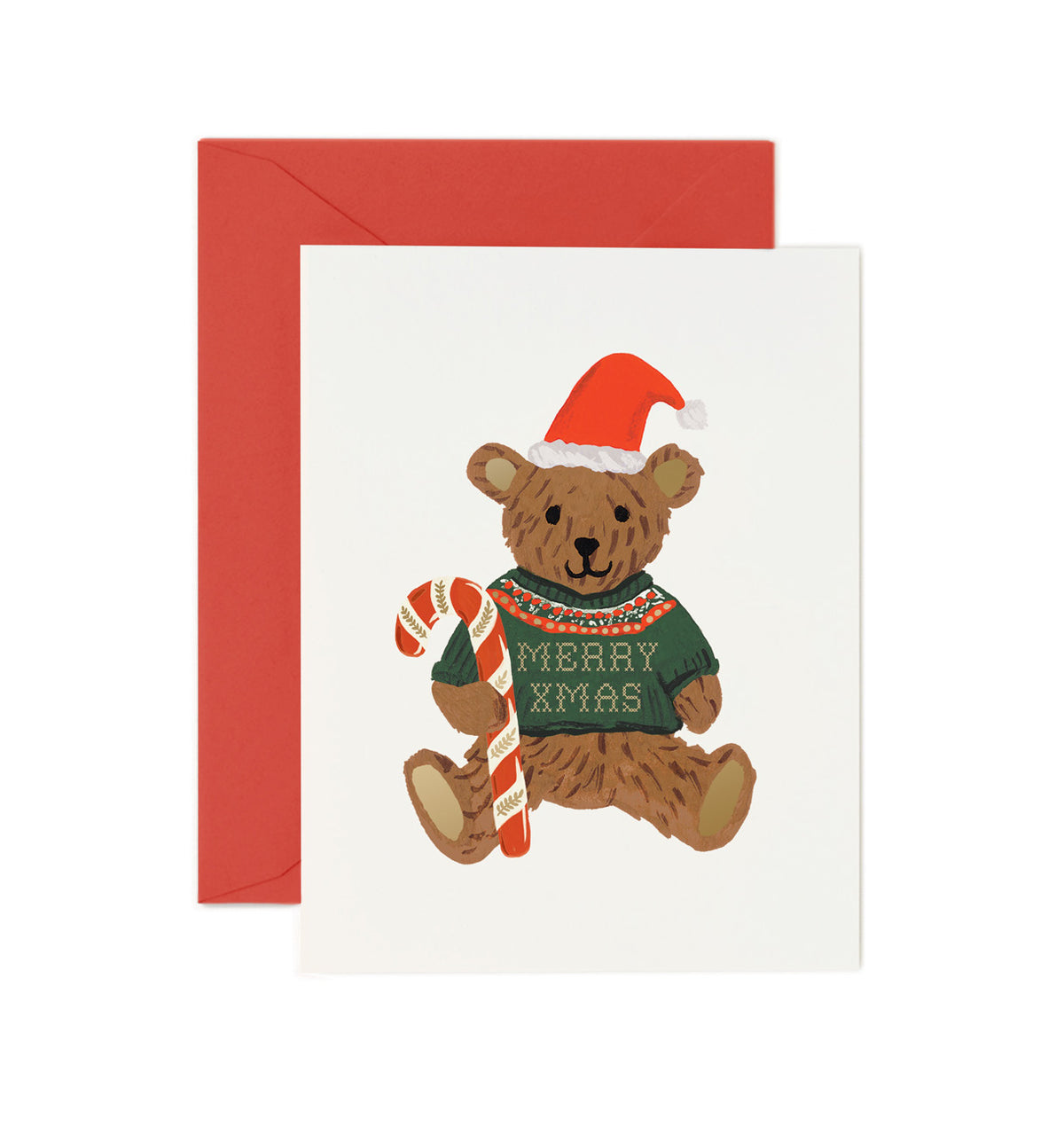 Carte de Noël Ourson Teddy Rifle Paper Co. Cute tendance cadeau hiver peluche 